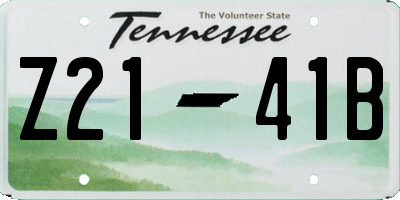 TN license plate Z2141B