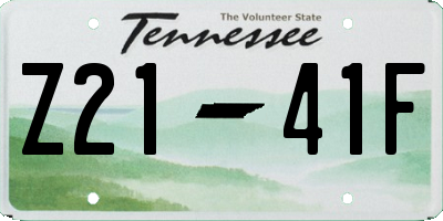 TN license plate Z2141F