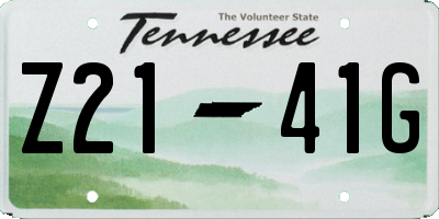 TN license plate Z2141G