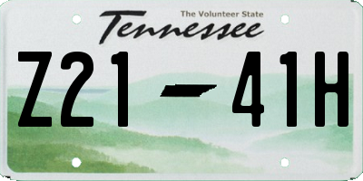 TN license plate Z2141H