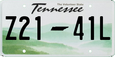 TN license plate Z2141L