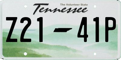 TN license plate Z2141P