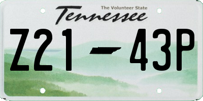 TN license plate Z2143P