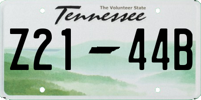 TN license plate Z2144B