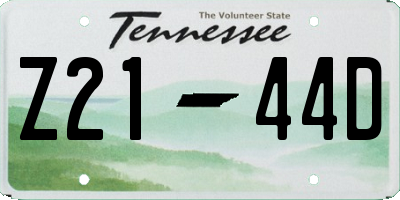 TN license plate Z2144D