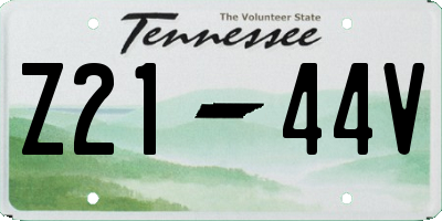 TN license plate Z2144V