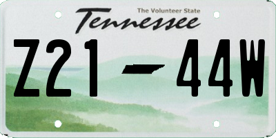 TN license plate Z2144W