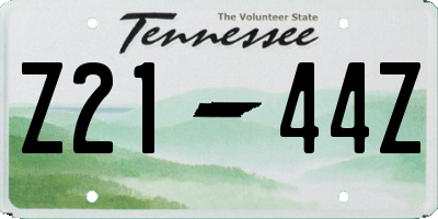 TN license plate Z2144Z