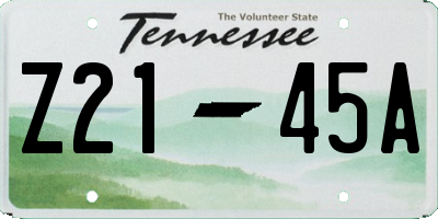 TN license plate Z2145A
