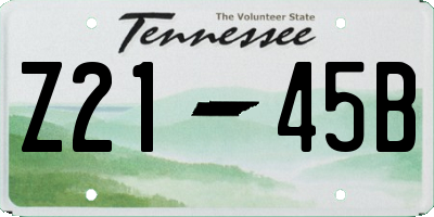 TN license plate Z2145B