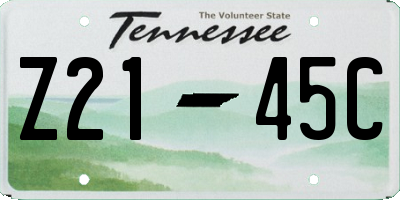 TN license plate Z2145C