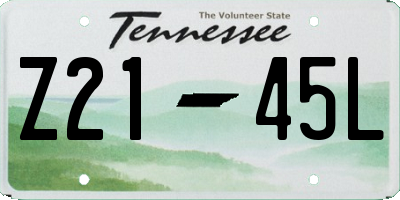 TN license plate Z2145L