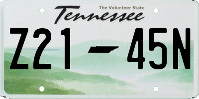 TN license plate Z2145N