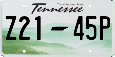 TN license plate Z2145P