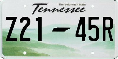 TN license plate Z2145R