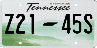TN license plate Z2145S