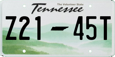 TN license plate Z2145T