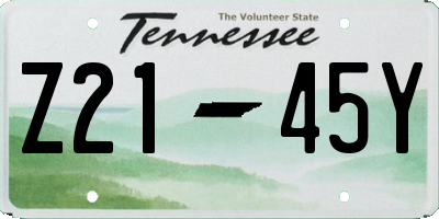 TN license plate Z2145Y