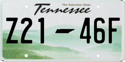TN license plate Z2146F