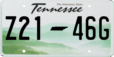 TN license plate Z2146G