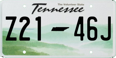 TN license plate Z2146J