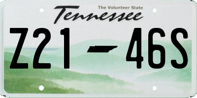 TN license plate Z2146S