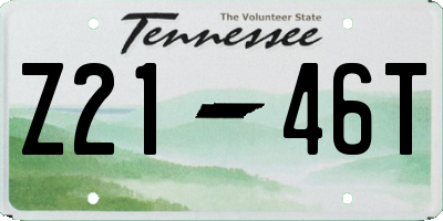 TN license plate Z2146T