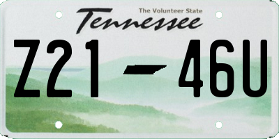TN license plate Z2146U