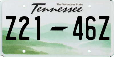 TN license plate Z2146Z