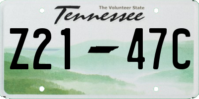 TN license plate Z2147C