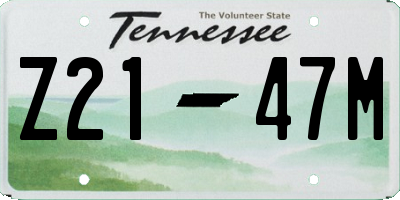 TN license plate Z2147M