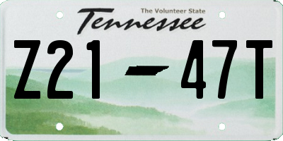 TN license plate Z2147T