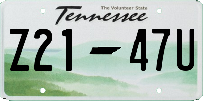 TN license plate Z2147U