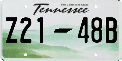 TN license plate Z2148B