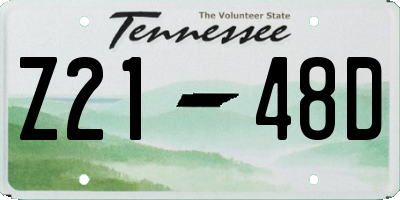 TN license plate Z2148D