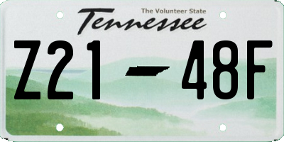 TN license plate Z2148F