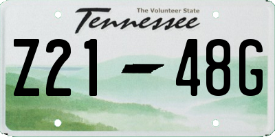 TN license plate Z2148G