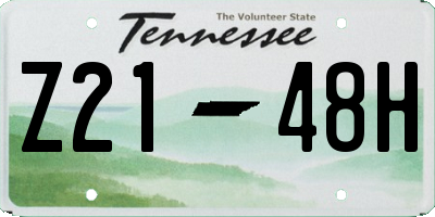 TN license plate Z2148H
