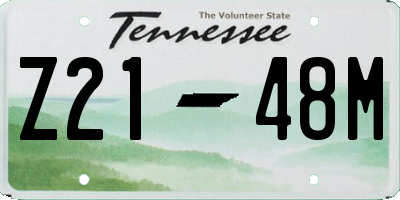 TN license plate Z2148M