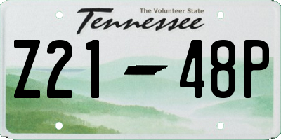 TN license plate Z2148P