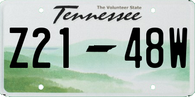 TN license plate Z2148W