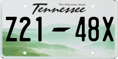 TN license plate Z2148X