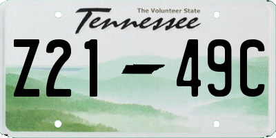 TN license plate Z2149C