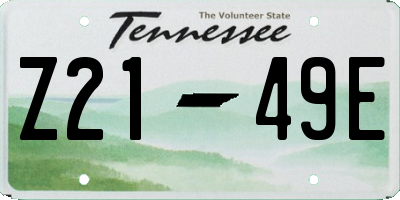TN license plate Z2149E
