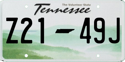 TN license plate Z2149J
