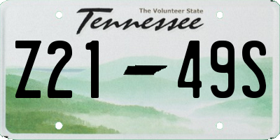 TN license plate Z2149S