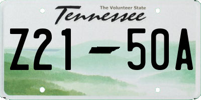 TN license plate Z2150A