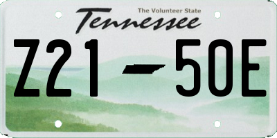 TN license plate Z2150E
