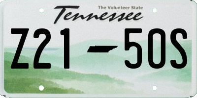 TN license plate Z2150S