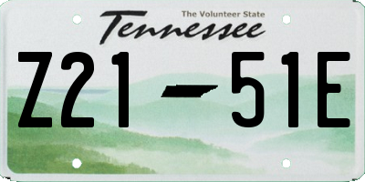 TN license plate Z2151E